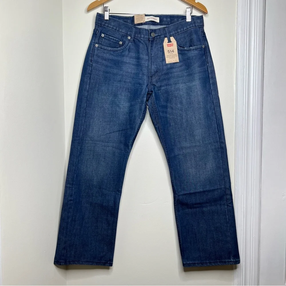 Levi’s 514 Straight Leg Denim Jeans Kids Boys 12 Husky 32” x 27” NEW